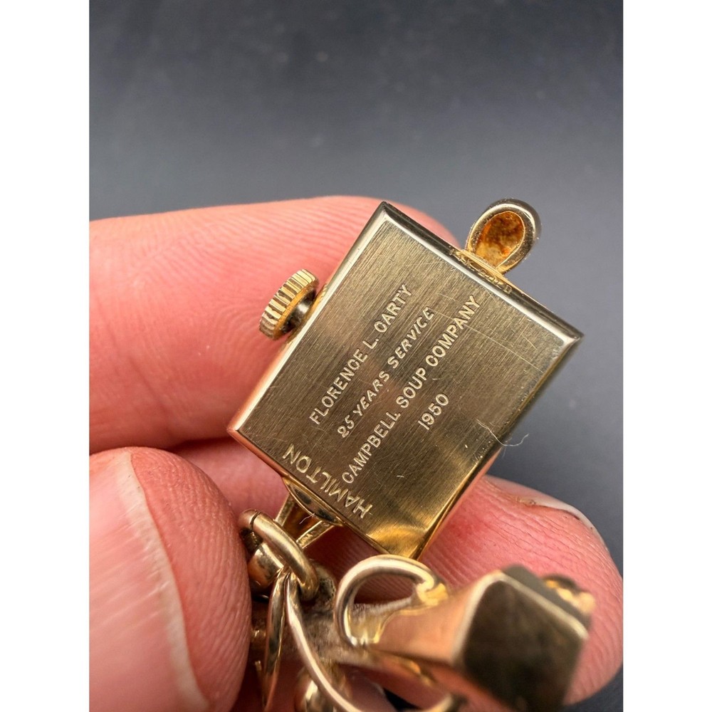 Rare Hamilton Lapel Pin 14k Solid Gold Watch - 1950