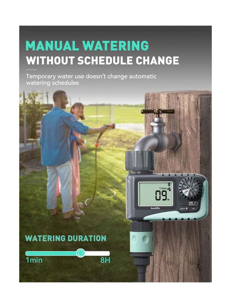 RAINPOINT Sprinkler Timer, Programmable Water Timer for Garden Hose... Fast Ship