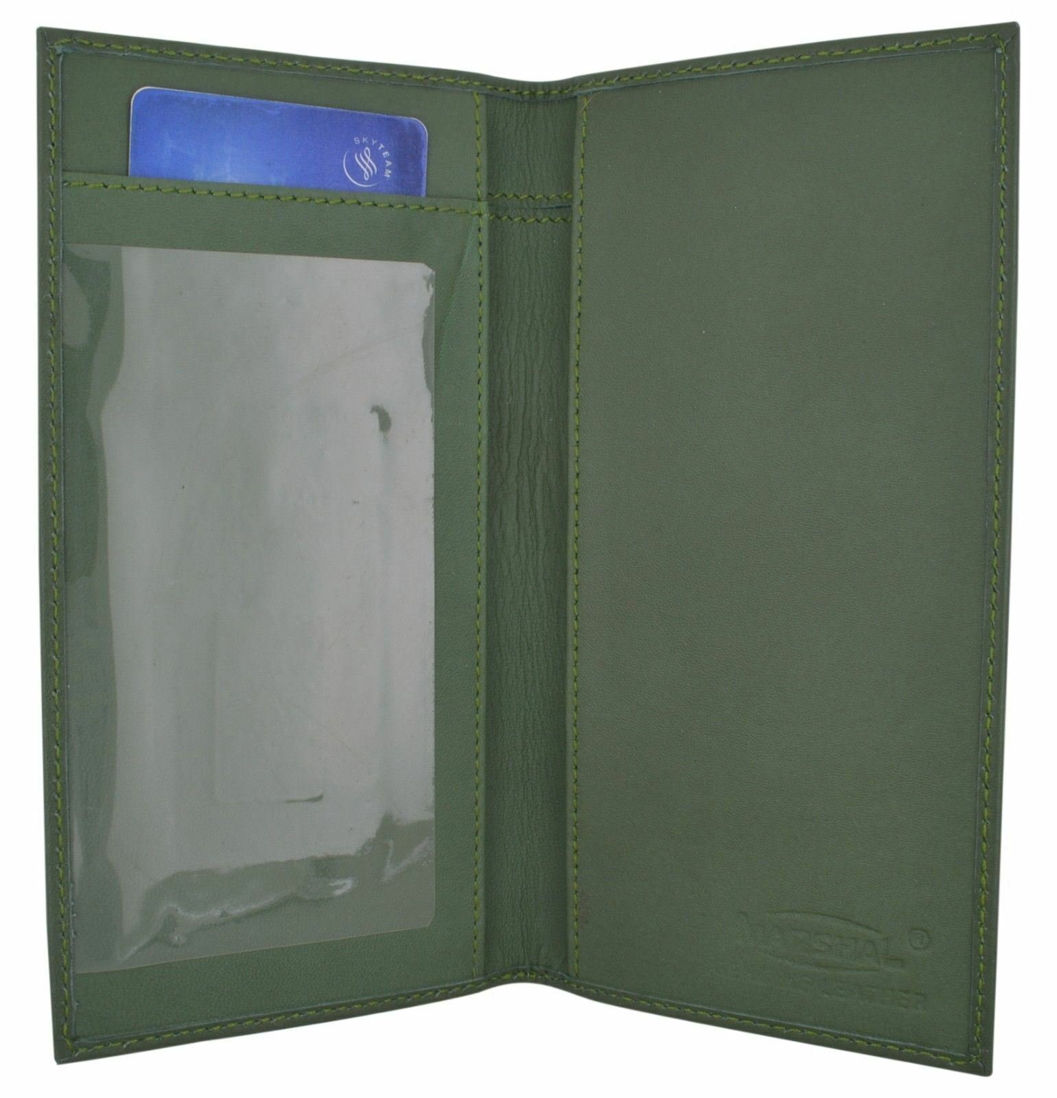 Checkbook Cover Holder Super Slim Plain Mens Womens Genuine Leather Cowhide New