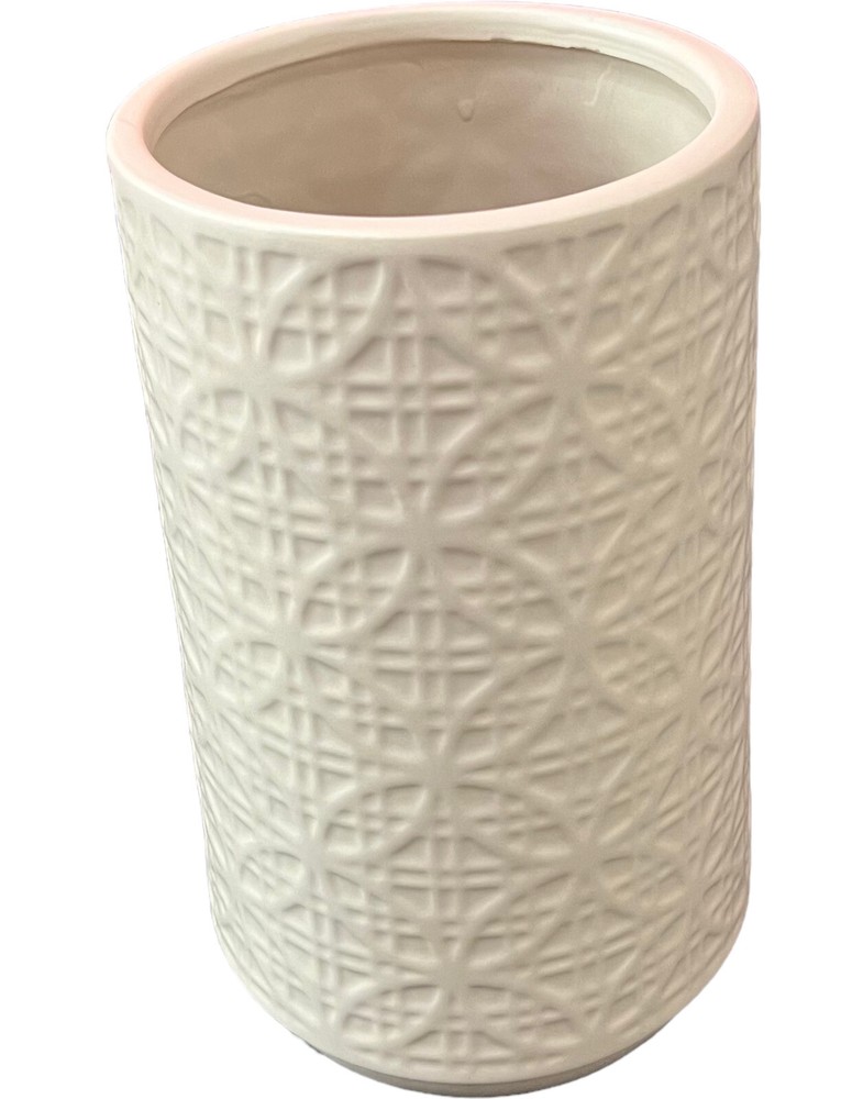 Texturized Sandish Round Gray Vase