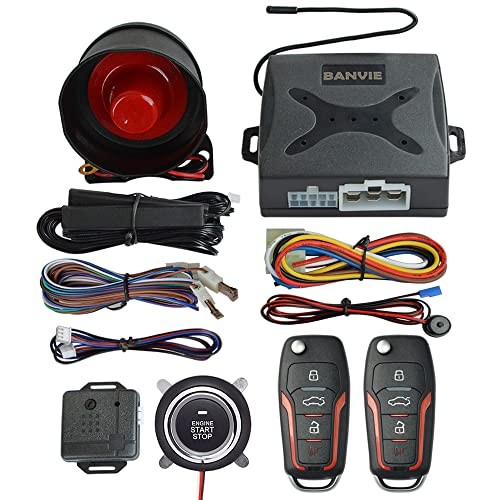 PKE Passive Keyless Entry Car Alarm System Push Start Button 2. with siren