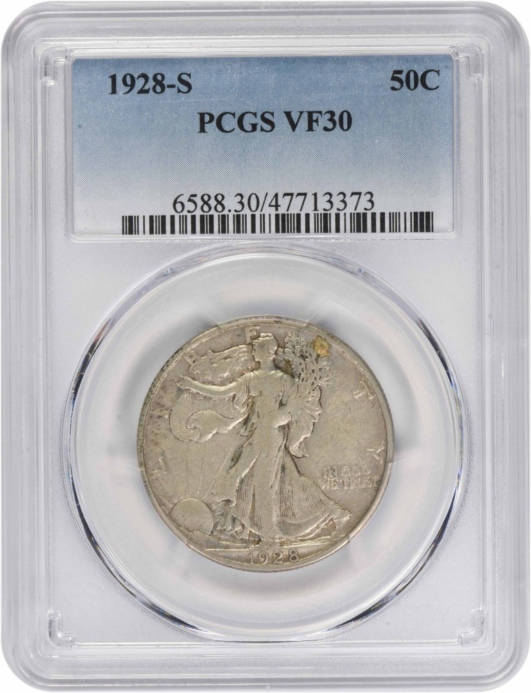 1928-S Walking Liberty Silver Half Dollar VF30 PCGS