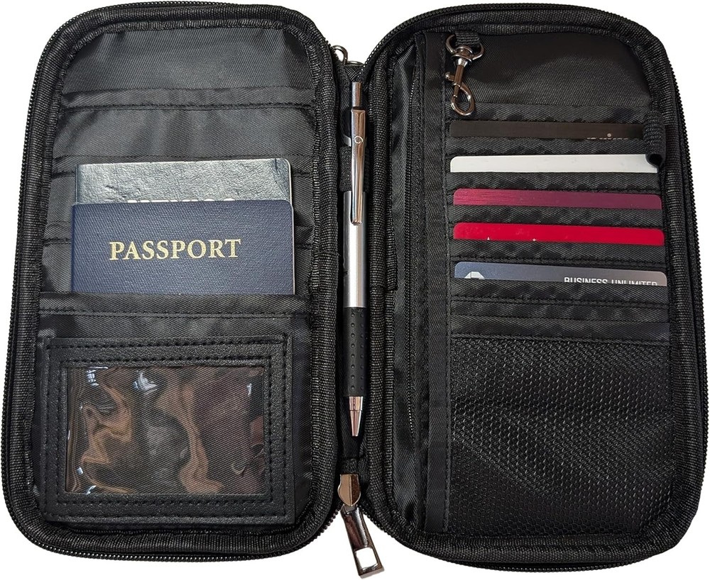 "Fireproof Travel RFID Blocking Passport Holder Wallet Multi-Functional Organize
