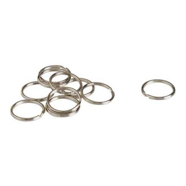 Brady 58973 Split Key Ring, Metal, Gray, 10 Pk