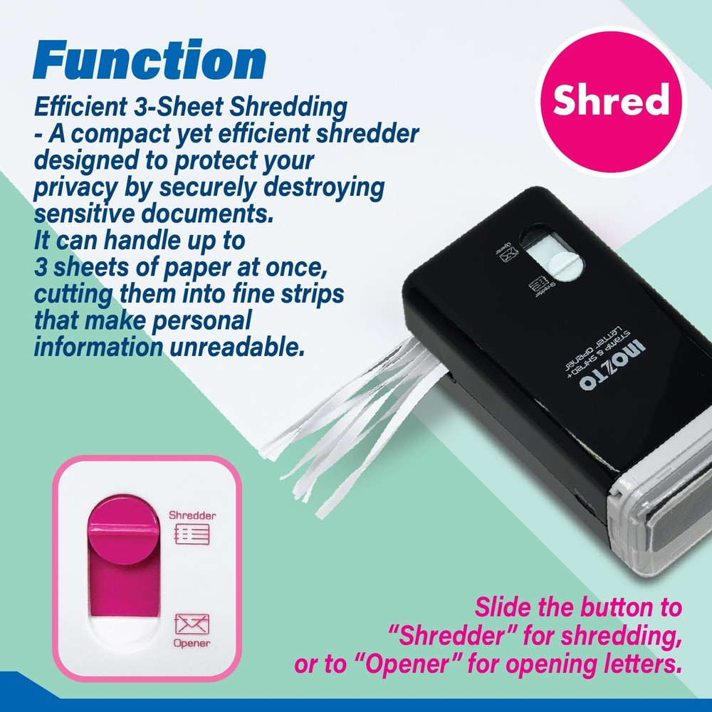 Three-in-Handheld Shredder for Home and Office - Multi-Functional Device with...