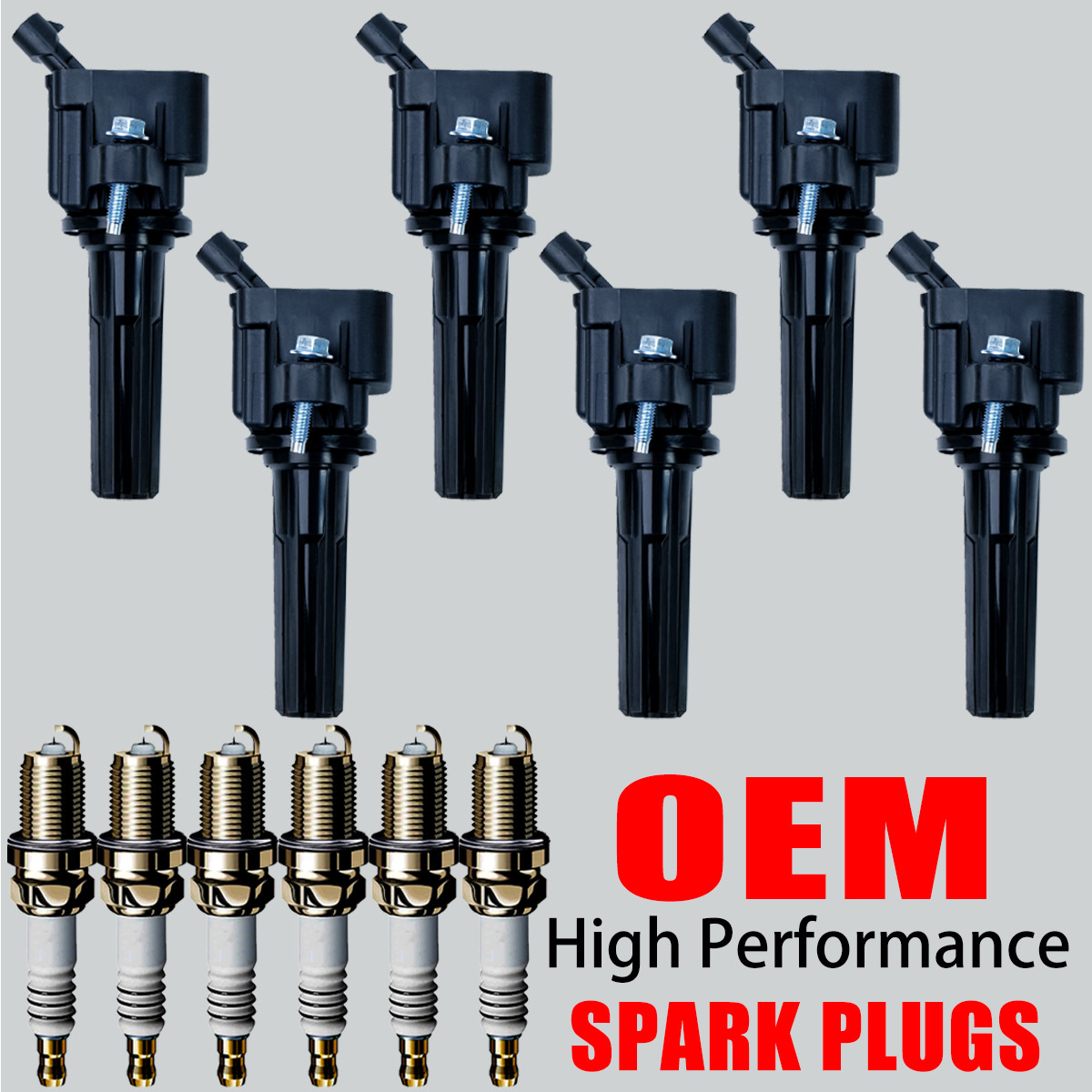 6X OEM Ignition Coils & Iridium Spark Plugs For Chevy Trailblazer GMC 4.2L UF497