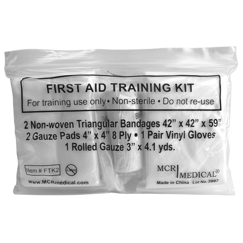 100-pack First Aid Training Kits w. 2 Non-Woven Triangular Bandages