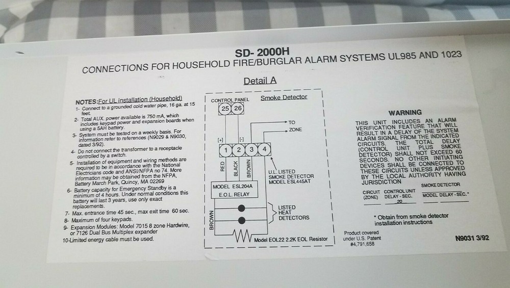 Security Dimensions SD-2000H Security System Control Panel Box "NEW OLD STOCK"
