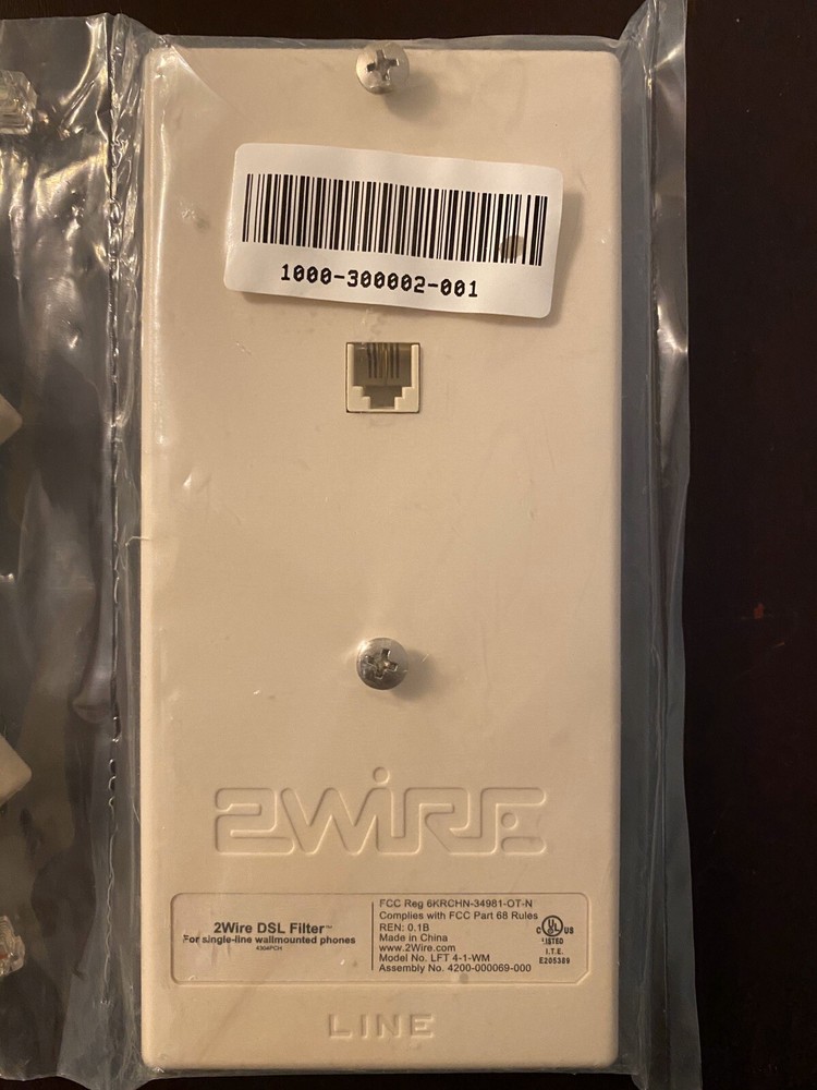 2WIRE DSL Filter PKG 4 Pices Plus Wall Mount