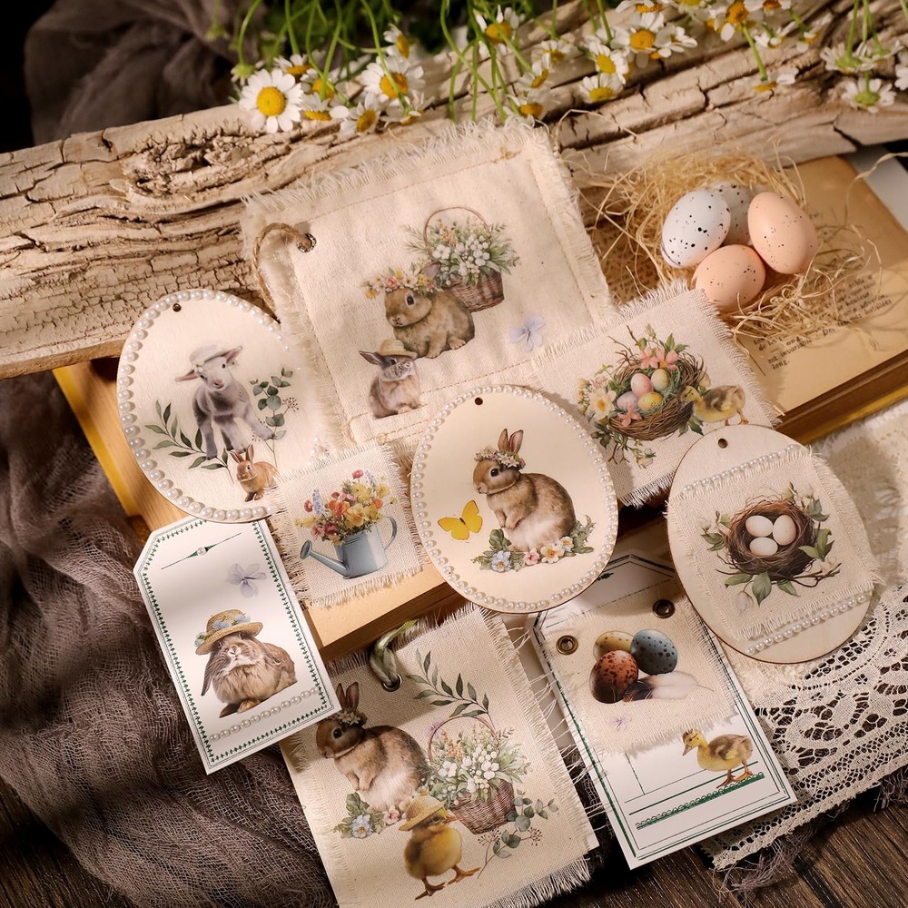 CATaireen Spring Easter Crafts Rub On Transfers Small 2 Sheets, Multicolor