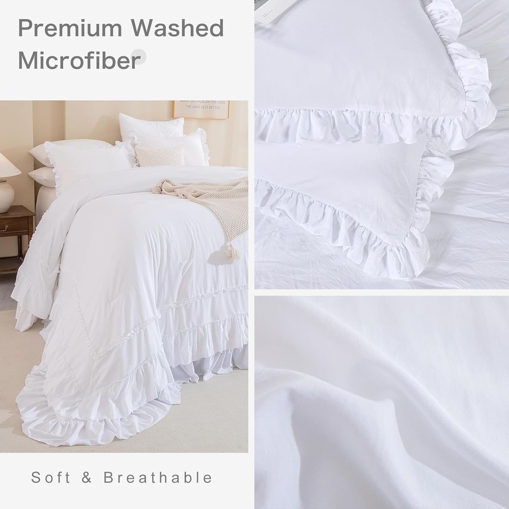 Masaca White Oversized King Comforter Set 120X120,