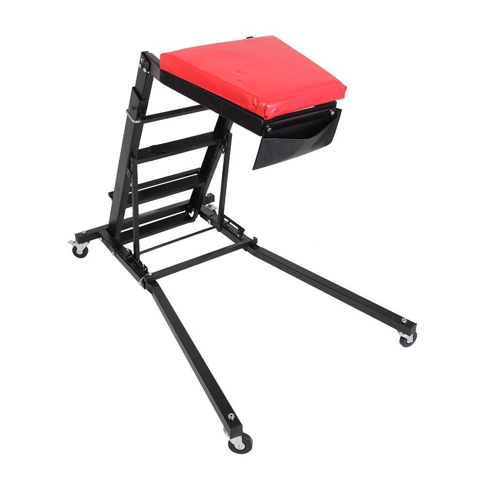 Foldable Topside Creeper 400Lbs Adjustable Height Movable with 4 Wheels
