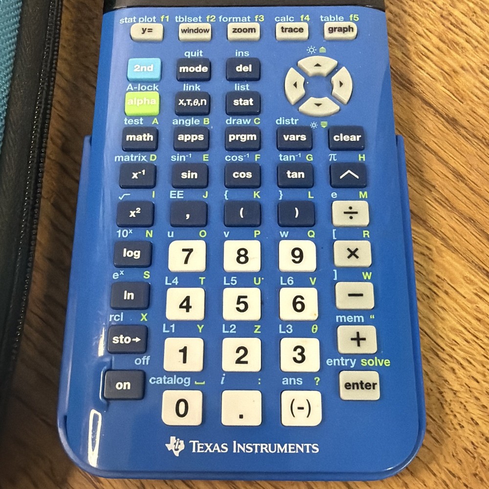 Texas Instruments TI-84 Plus CE Graphing Calculator - Blue With Case
