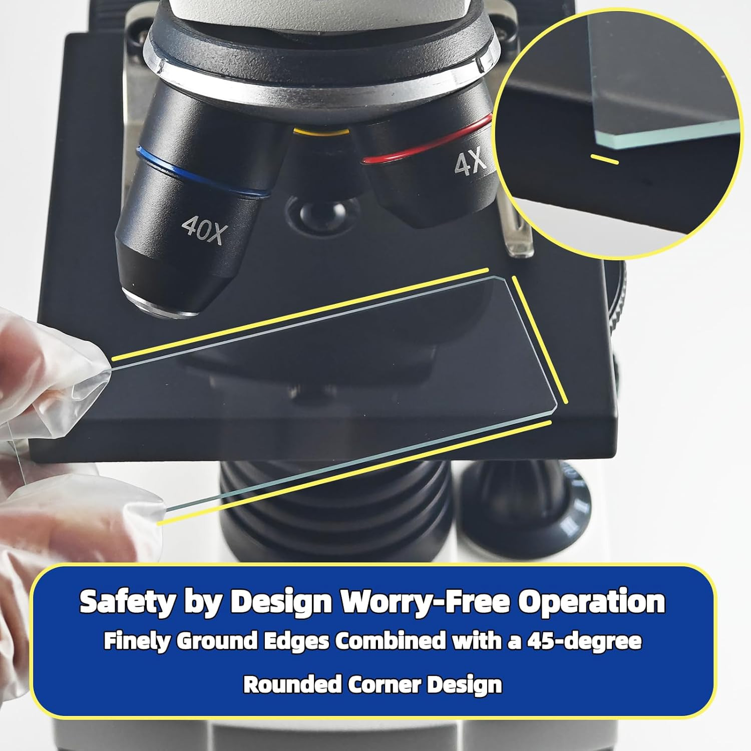 Blank Glass Microscope Slides and Covers - Ground Edges & 45° Clipped Corners, H