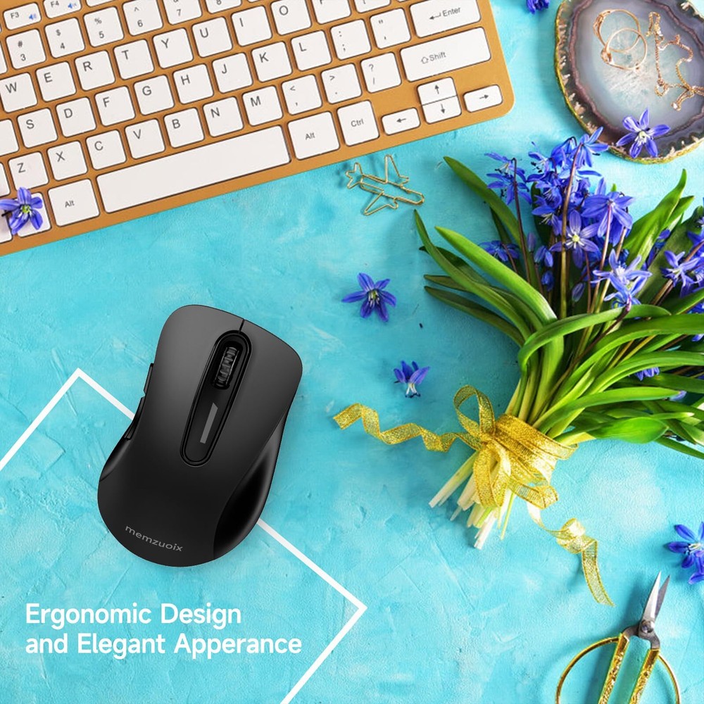 2.4G Wireless Mouse 1400 DPI Computer Wireless Mouse with USB Receiver Portab...