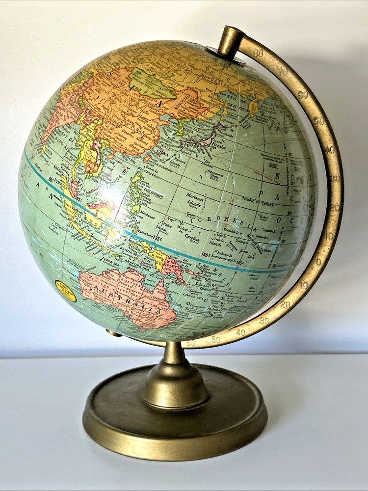Cram Co. 9" Terrestrial Globe Desktop Tabletop Vintage