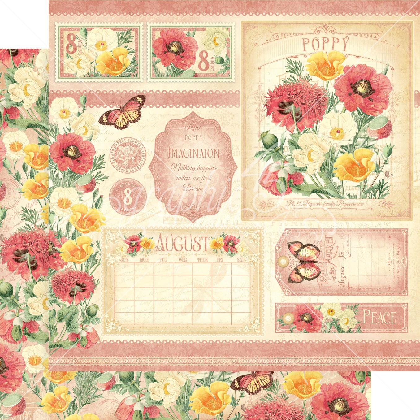 GRAPHIC 45 *FLOWER MARKET* COMPLETE COLLECTION PACKAGE BUNDLE CALENDAR GORGEOUS