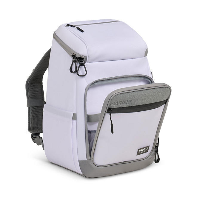 IGLOO MARINE BACKPACK Soft Side Cooler Zippered Pockets Cell Touchscreen Window