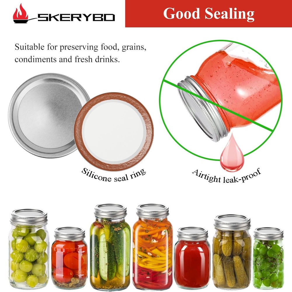 36 PCS Regular Mouth Canning Lids, Lids for Mason Jar, Split-Type 36
