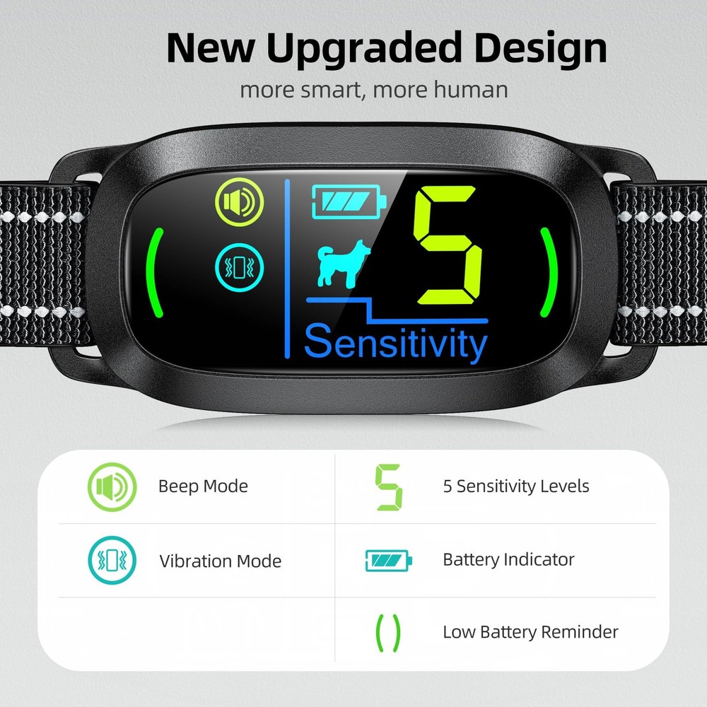 FAFAFROG Dog Bark Collar, Rechargeable Smart Collar, Anti Barking Training