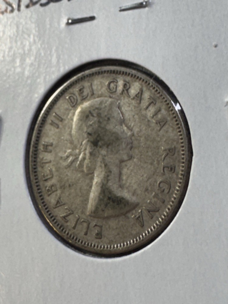 1957 Canada 25 Cents Silver Coin