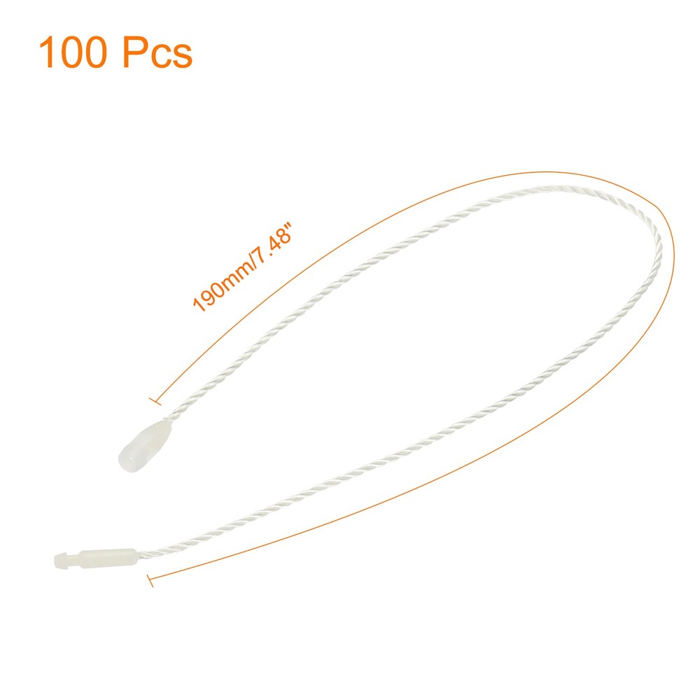 Polyester Rope Hang Tag String Snap Lock 190mm,0.5mm 100 Pcs,Beige