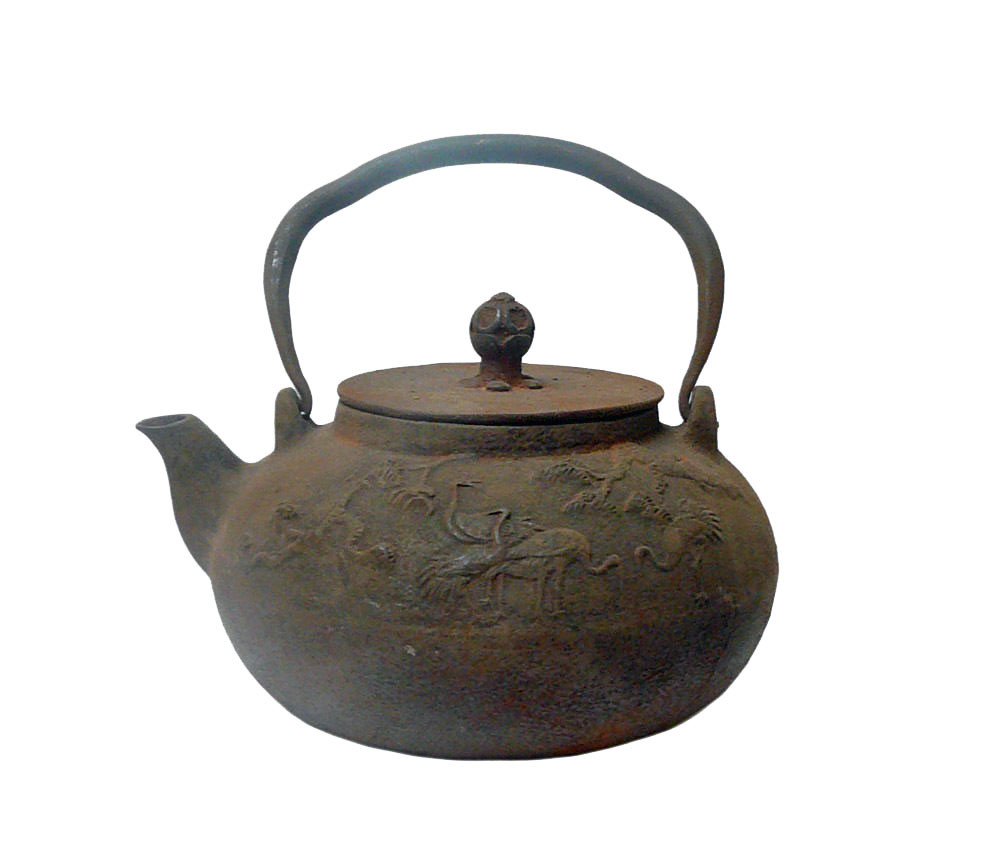 Chinese Rustic Iron Teapot Shape Display Decor cs562