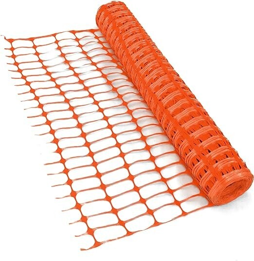 4'x100 Orange Plastic Mesh Fencing Roll with Zip Ties, Garden, Construction