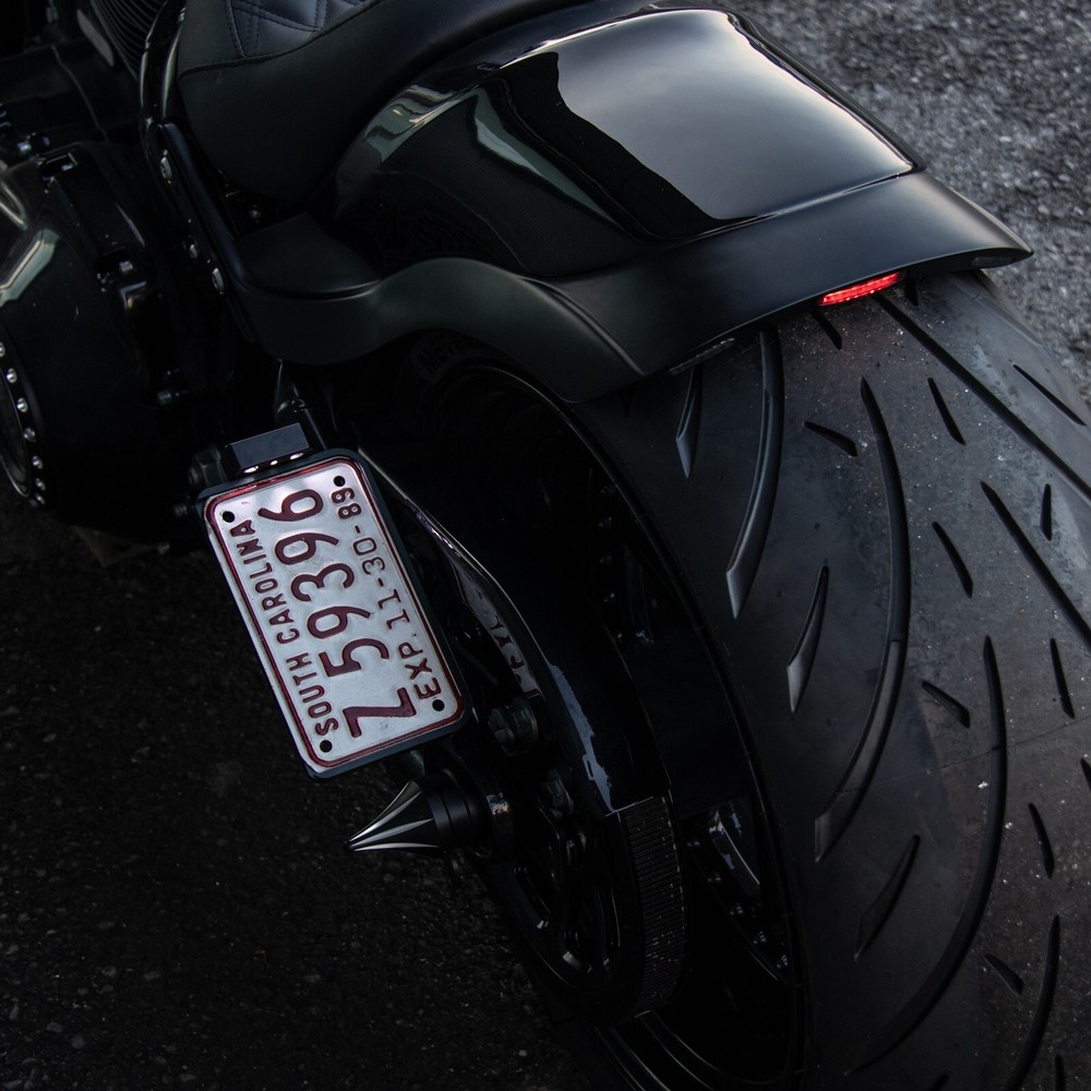 Black Side Mount License Plate Bracket For harley Softail 2018-Later All Models