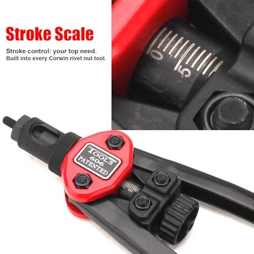 60611 Simple-Stroke Setting Rivet Nut Tool Kit, 12 Inch Mid-Size Complete Set