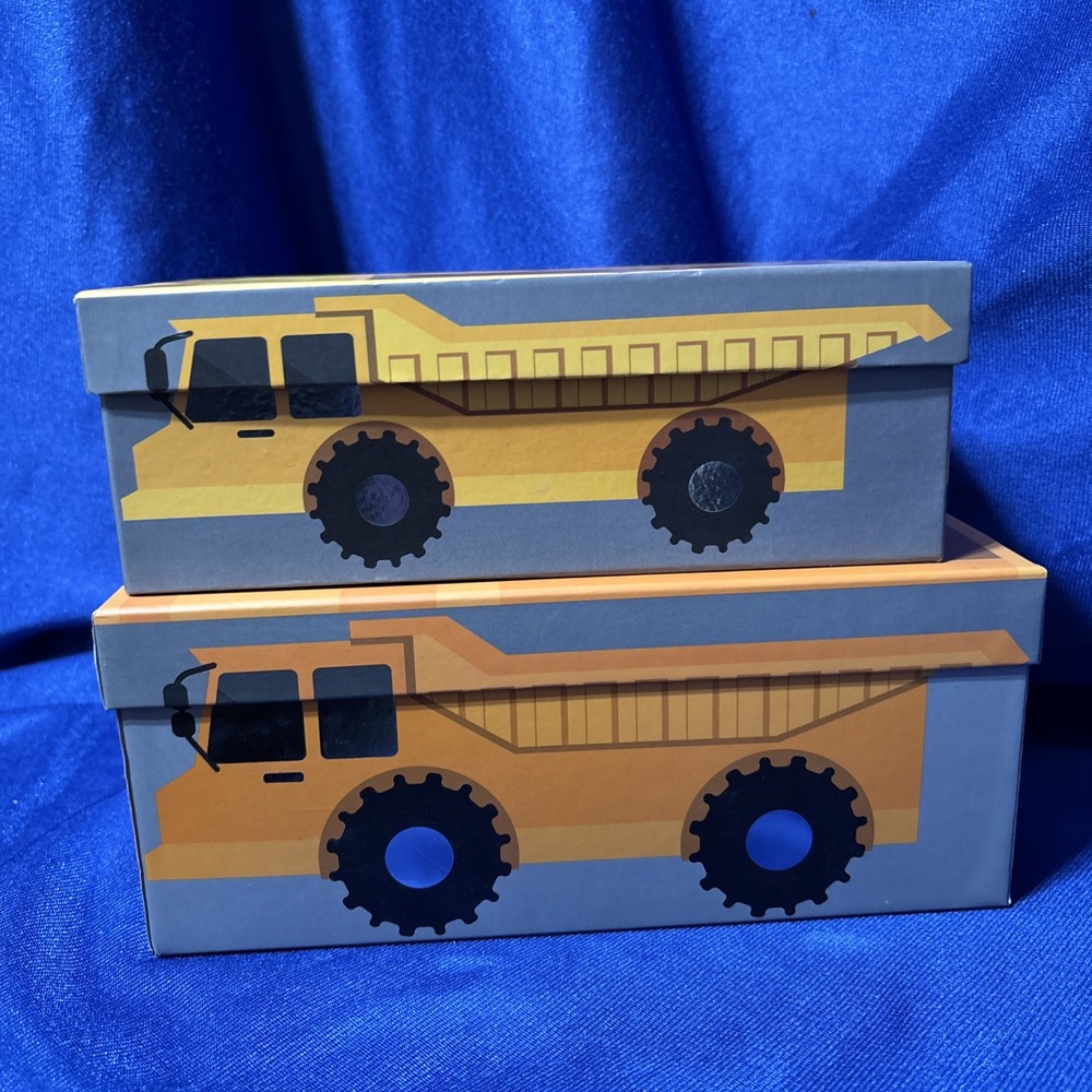 Dump Truck Nesting Gift Boxes Set of 2 Cardboard Boxes - Novelty