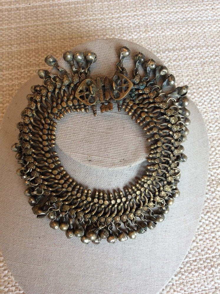 Antique brass Kuchi Anklet with tiny bell dangles