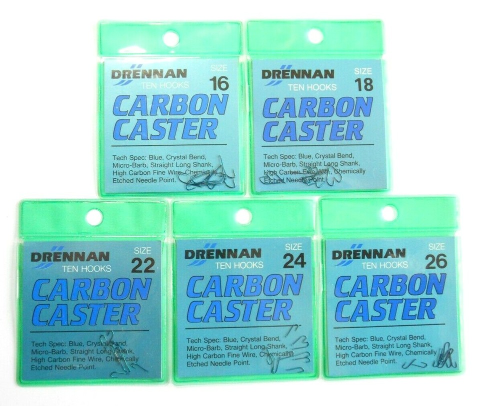 Drennan - Carbon Caster Micro Barb Hooks - Various Sizes Available