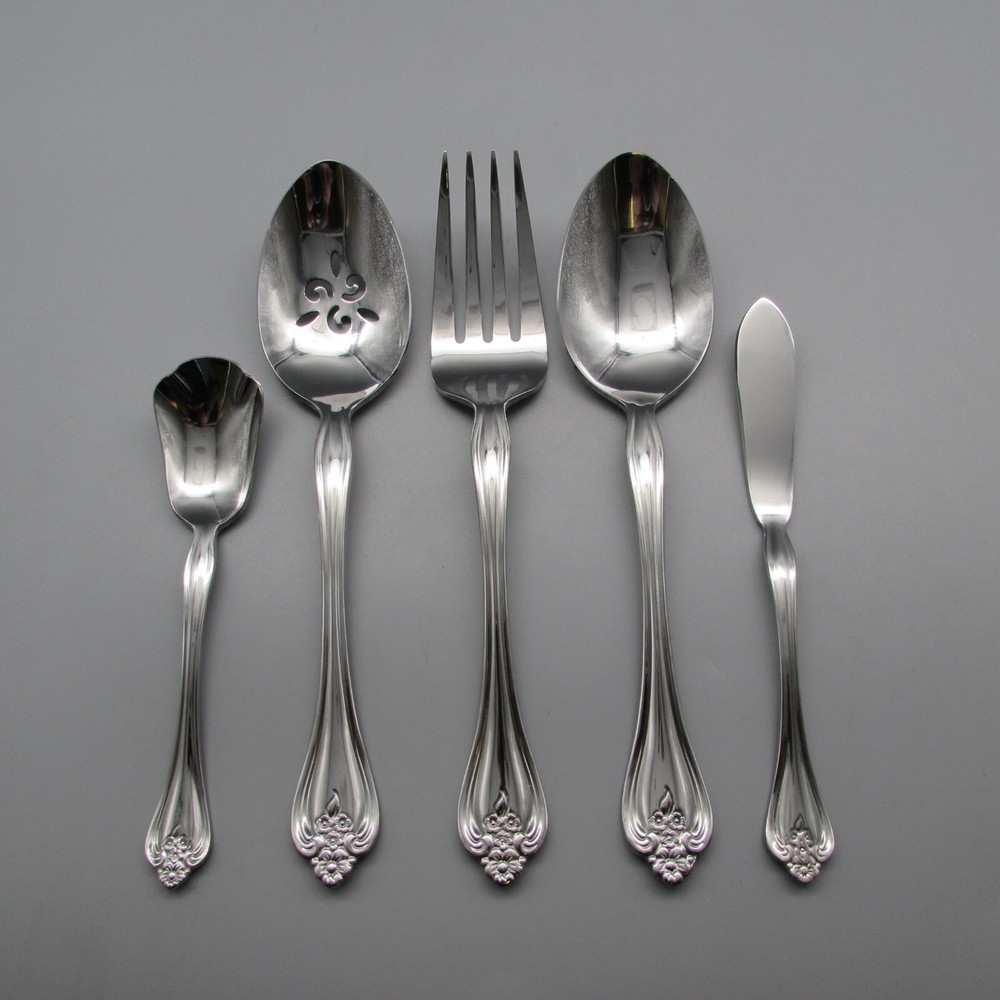 Oneida Stainless Flatware - BOUTONNIERE -  5pc Serving Set New