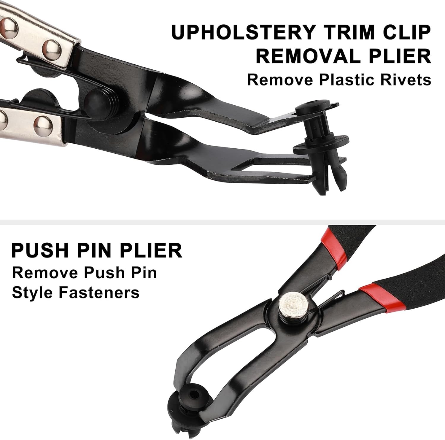 3PCS Body Clip Removal Pliers Set Including 30 Degree &80 Degree Push Pin Pliers