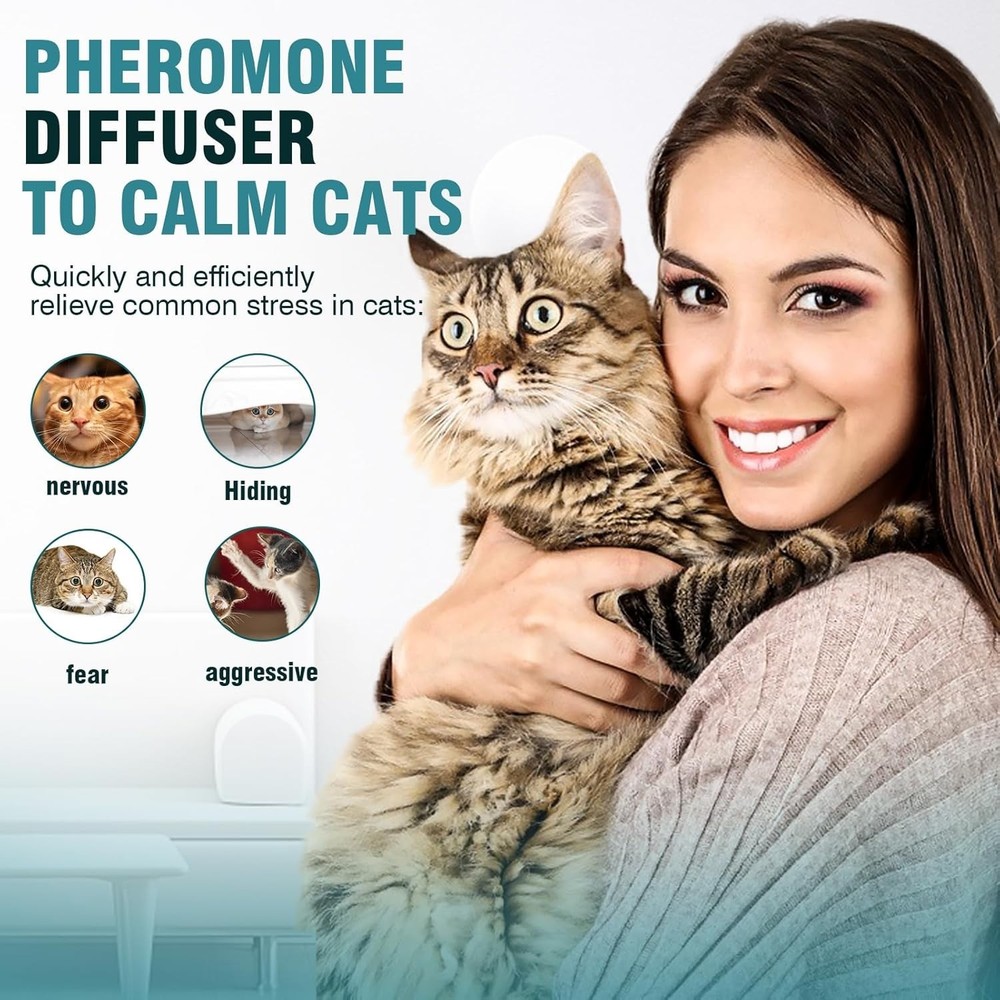 Cat Calming Diffuser 8 in 1 Multicat Pheromone Diffuser Pheromones to Calm St...