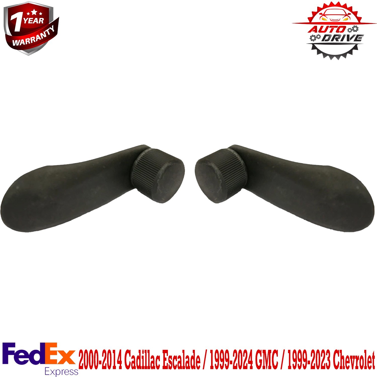 Black Window Crank Handle Pair Set of 2 for Silverado Sierra Truck Pickup