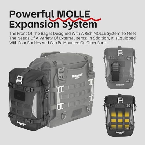 Motorcycle Crash Bar Bag Waterproof Expandable Saddlebag with Secure Mounting