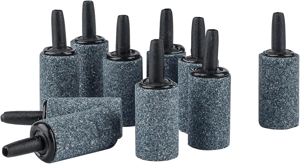 1 Inch Fish Tank Air Stones - Durable Bubble Diffuser for Small Buckets, 10 Pack
