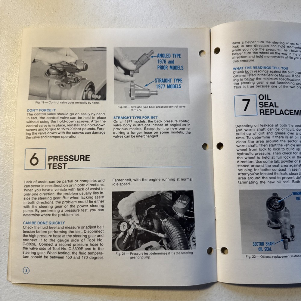 Chrysler Dodge 1976 Power Steering Checks And Adjustment Reference Book