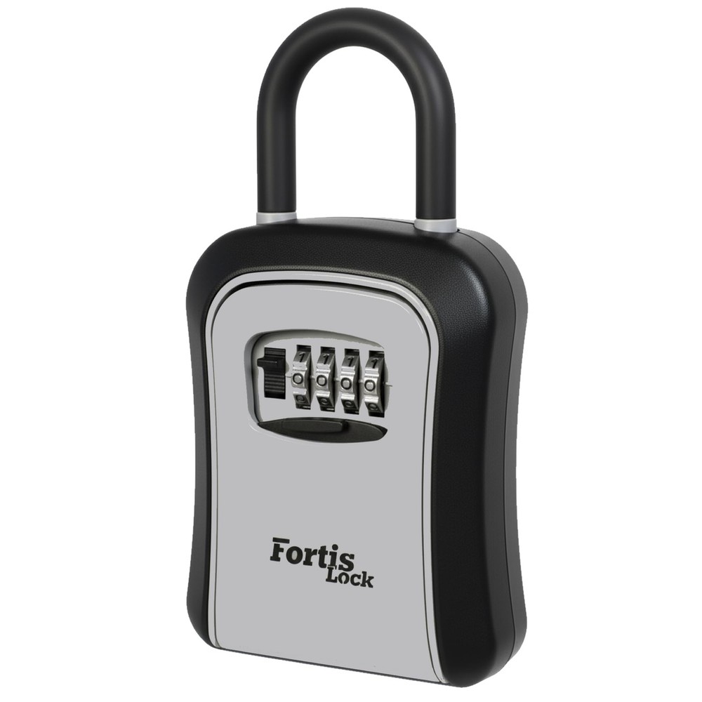 Box for Keys with Code, Portable Shackle Key Safe, 4-Digit Combination, Weath...