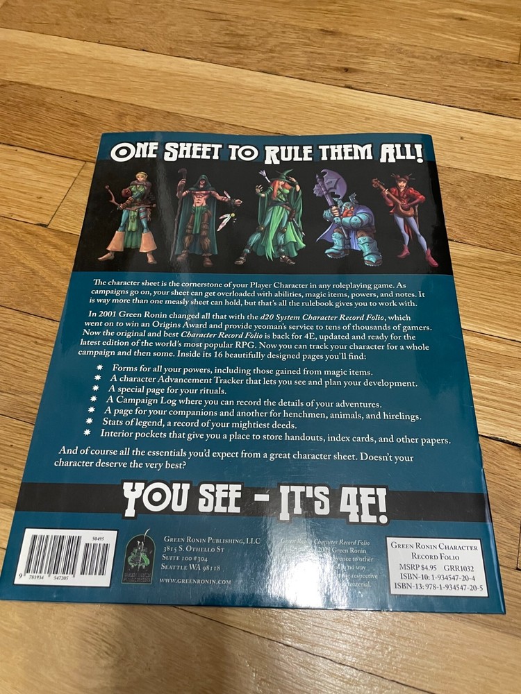 Dungeons & Dragons 4e: Green Ronin Character Record Folio