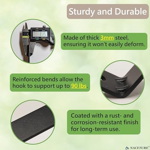 Window Box Brackets for Railing- 2 Pcs Adjustable Planter - Black 2 Pack