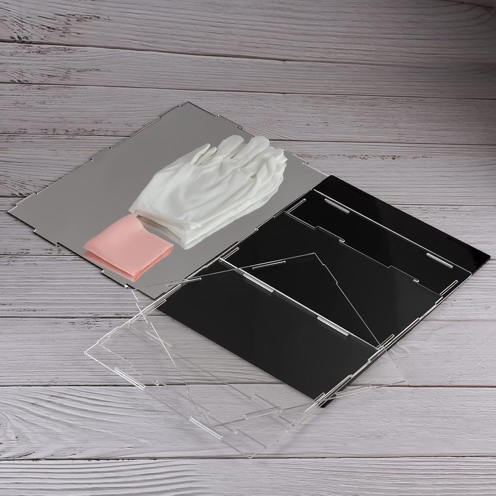 Acrylic Display Case Clear Display Box with Mirror Countertop Cube for Collec...