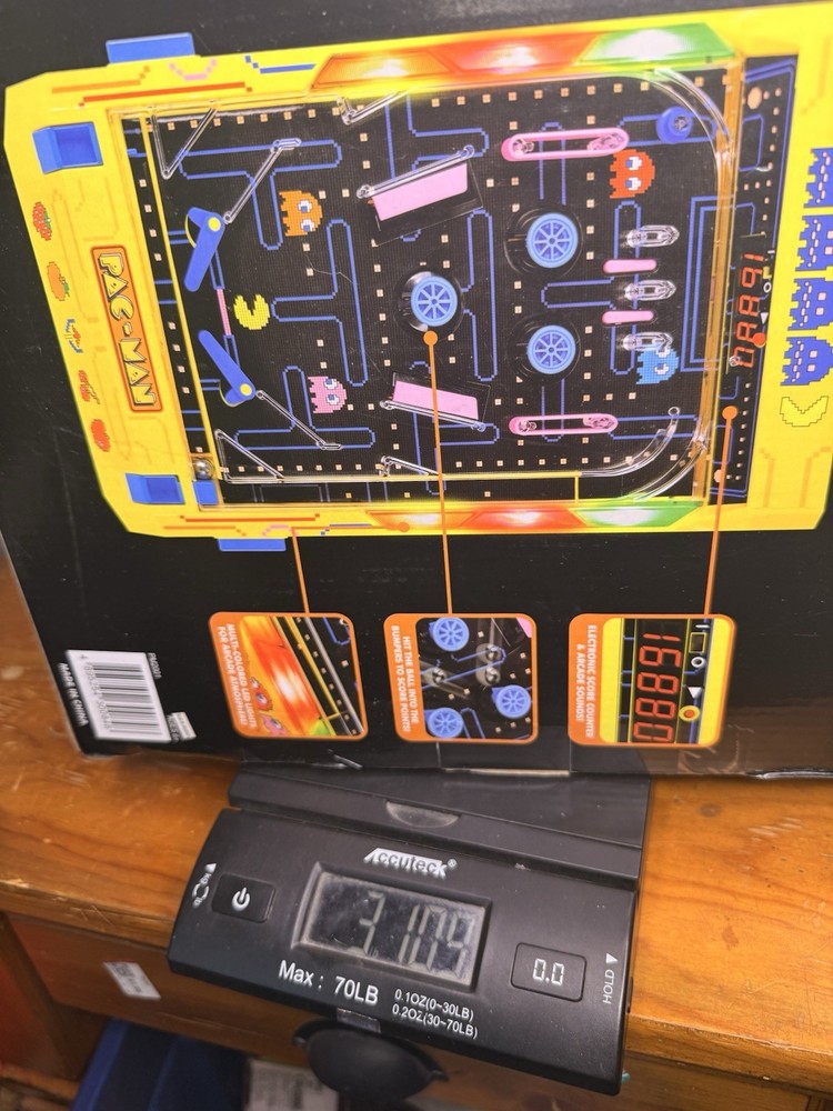 Electronic Arcade Pinball Pac-Man Edition Desktop Game Tested Fun