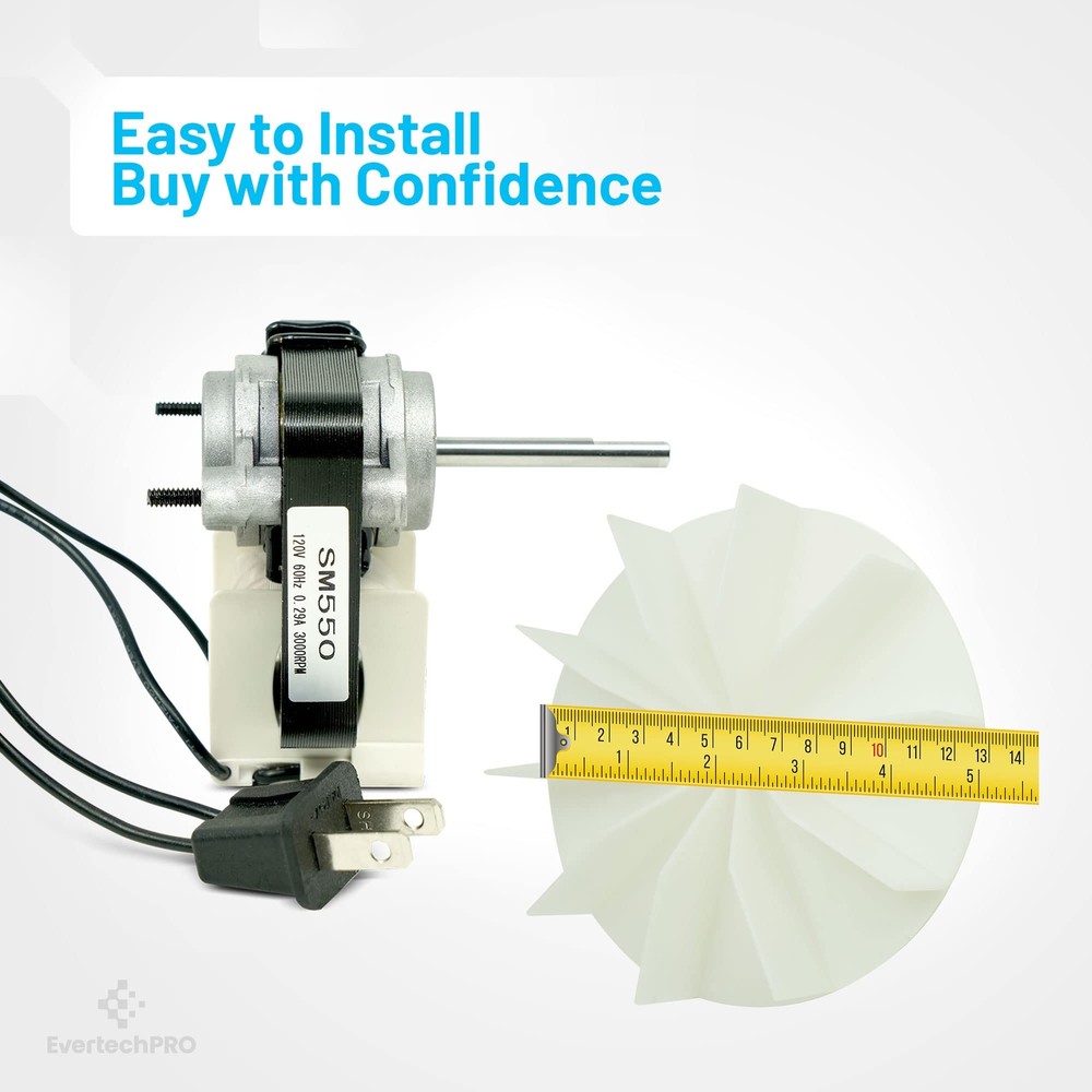 EvertechPRO SM550 Universal Bathroom Vent Fan Motor Kit Replace 65878000 EM550