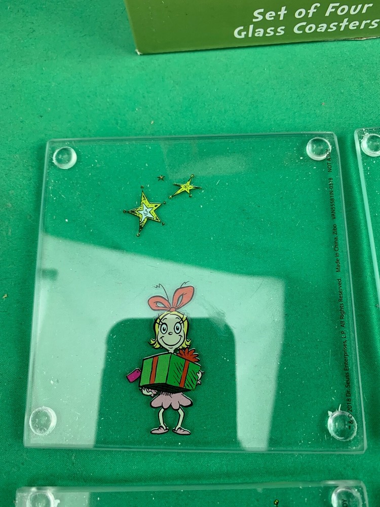 Dr. Seuss 4 Piece Stacking Glass Coaster Set