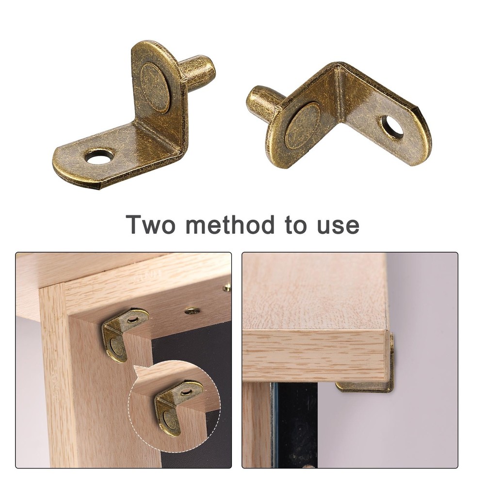 Shelf pin support, 6mm L-shaped support, wardrobe cabinet bracket 20pcs