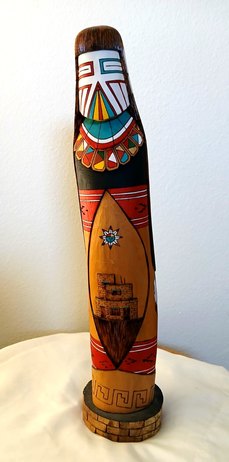 Authentic Hopi Navajo Fully Carved Cottonwood Shalaka Kachina 23" Stenson Walker