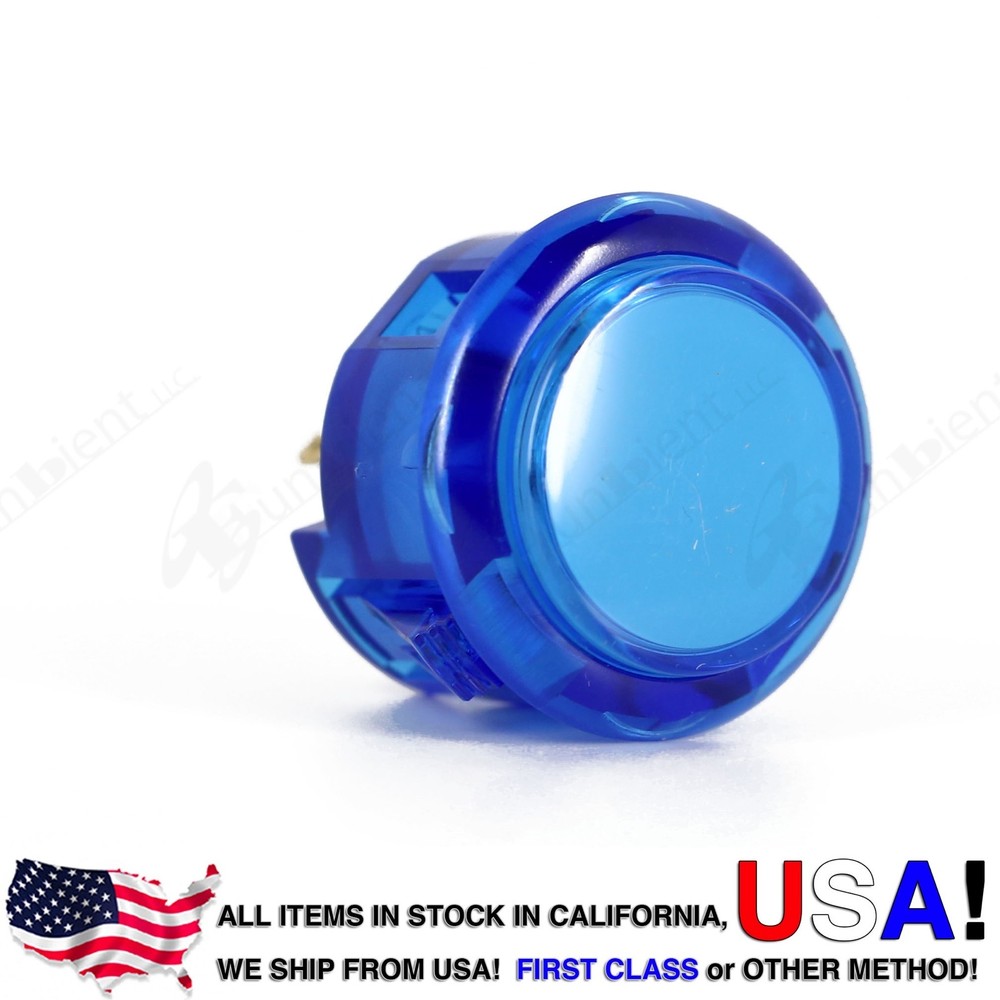 Sanwa Original OBSC-30 Blue Translucent Push Button JAMMA guitar killswitch